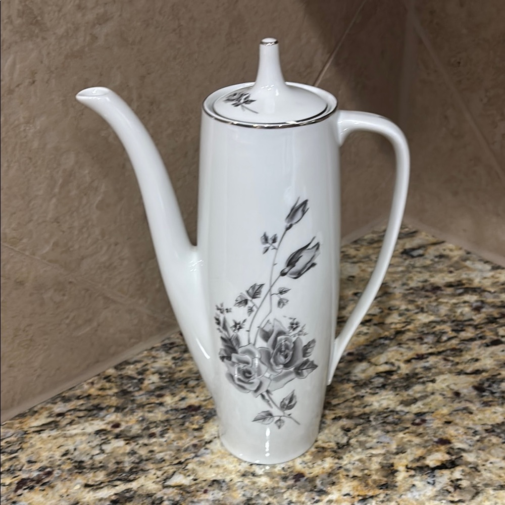 White and Gray Floral Coffee Set Kitchen Accessory - Picture 7 of 12